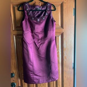 Antonio Melani Purple satin dress with jewels shift cocktail from Dillards